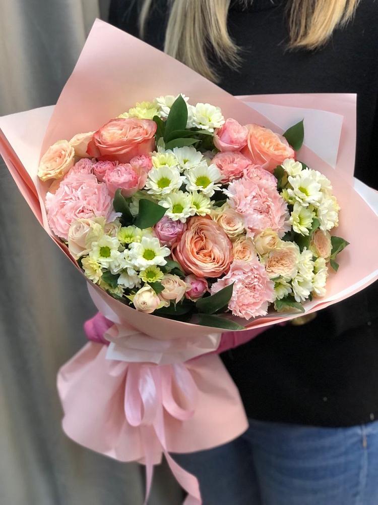 Букет цветов из: Гвоздики, Розы и Хризантемы в Ермаковском