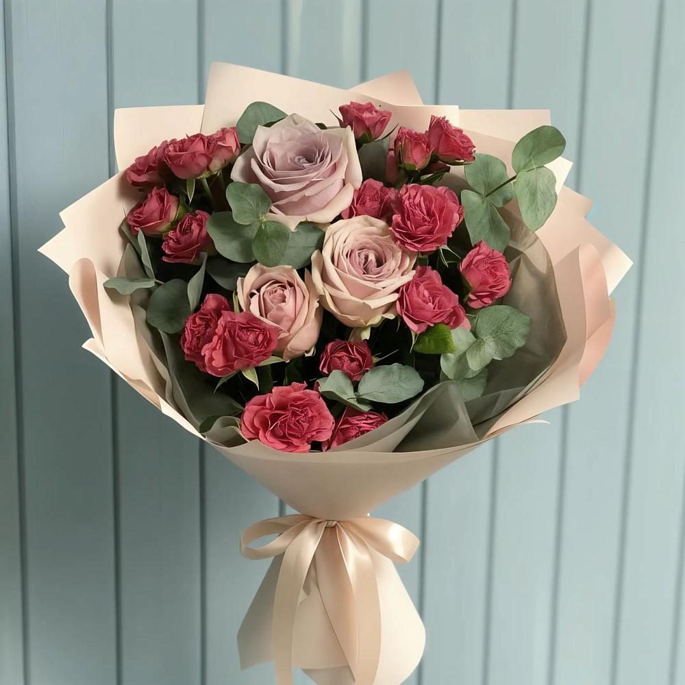 Букет цветов из: Гвоздики и Розы в Ермаковском