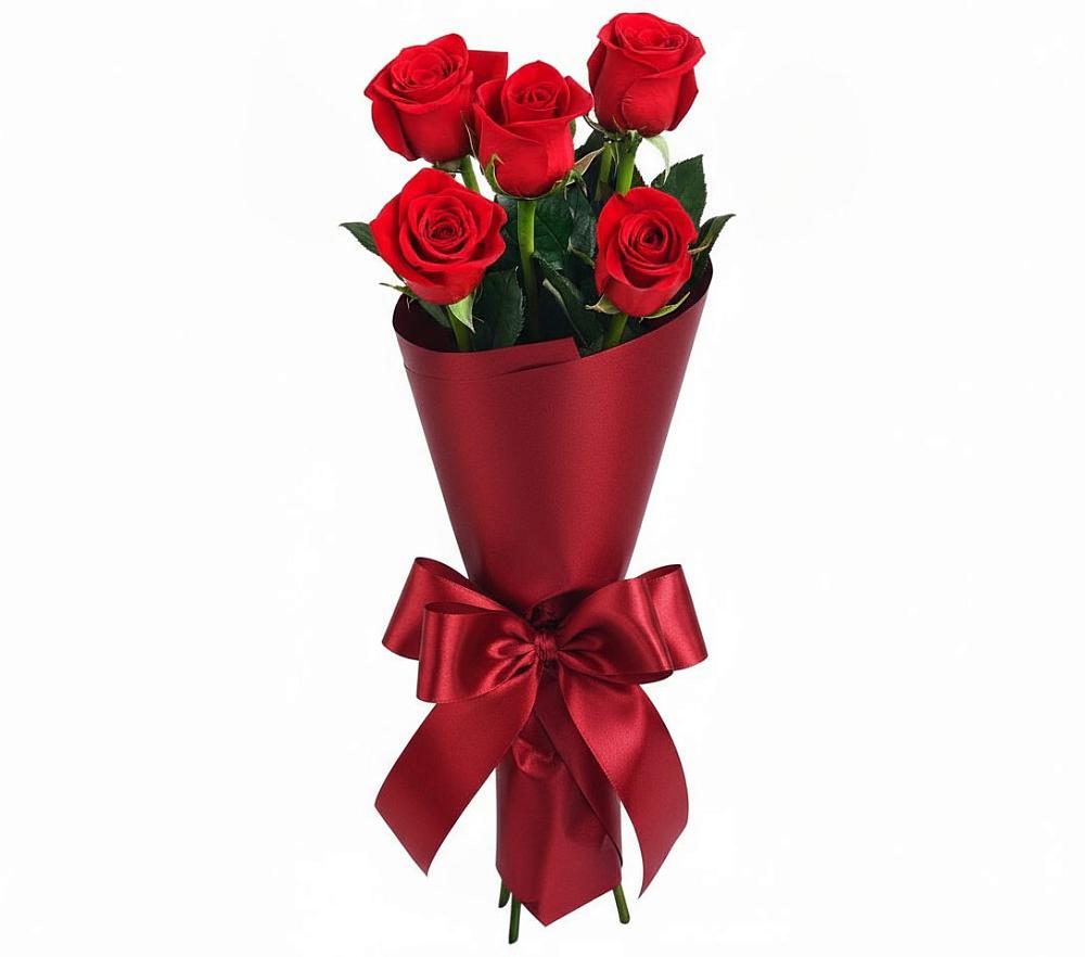 Букет 5 Красных роз Эдлесс Лав в Ермаковском
