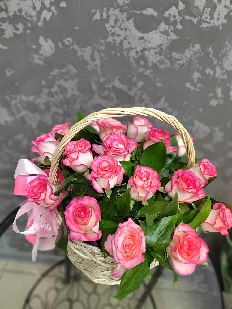 Цветочная композиция из Розы в корзине в Ермаковском