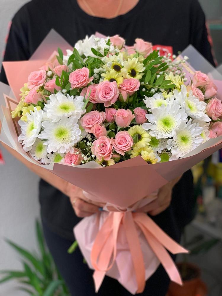 Букет цветов из: Розы и Хризантемы в Ермаковском