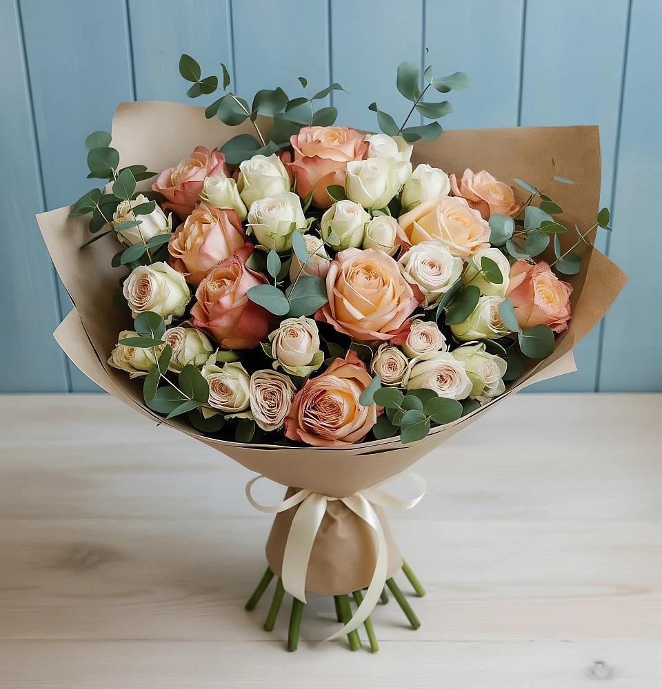 Букет цветов из: Альстромерии и Розы в Ермаковском