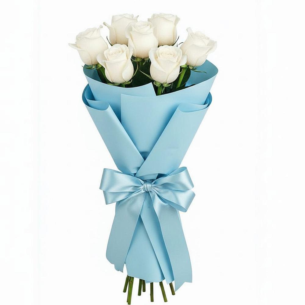 Букет 7 белых роз Проуд в Ермаковском