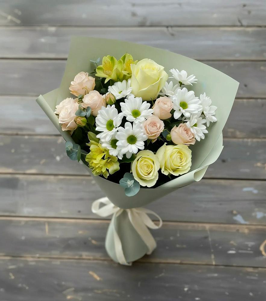 Букет цветов из: Альстромерии, Розы и Хризантемы в Ермаковском