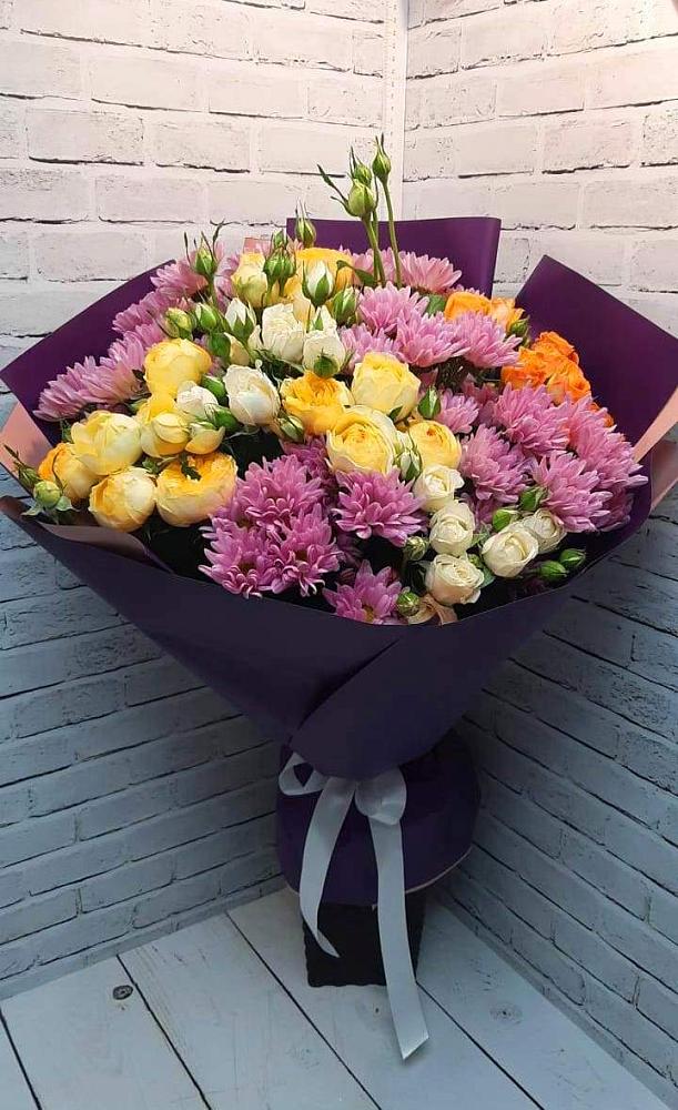 Букет цветов из: Хризантемы и Розы в Ермаковском