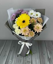 Букет цветов из:  Розы, Герберы и Хризантемы #REPLACE_PRED# Ермаковском
