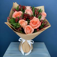 Букет цветов из:  Розы и Альстромерии #REPLACE_PRED# Ермаковском