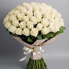 Букет 101 беля роза Белоснежка в Ермаковском