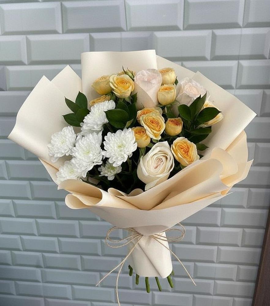 Букет цветов из: Розы и Хризантемы в Ермаковском