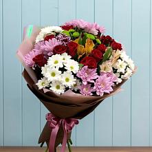 Букет цветов из:  Розы, Хризантемы и Альстромерии #REPLACE_PRED# Ермаковском