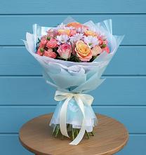 Букет цветов из:  Хризантемы и Розы в Ермаковском