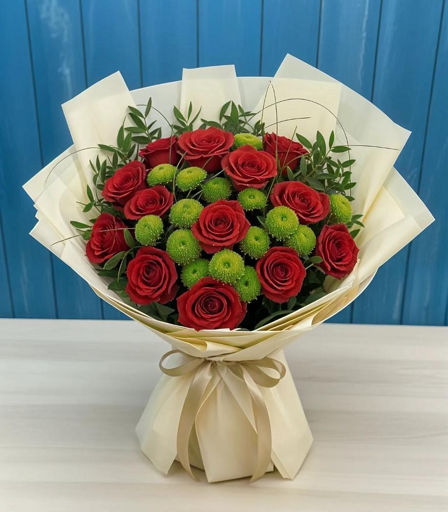 Букет цветов из: Розы и Хризантемы в Ермаковском