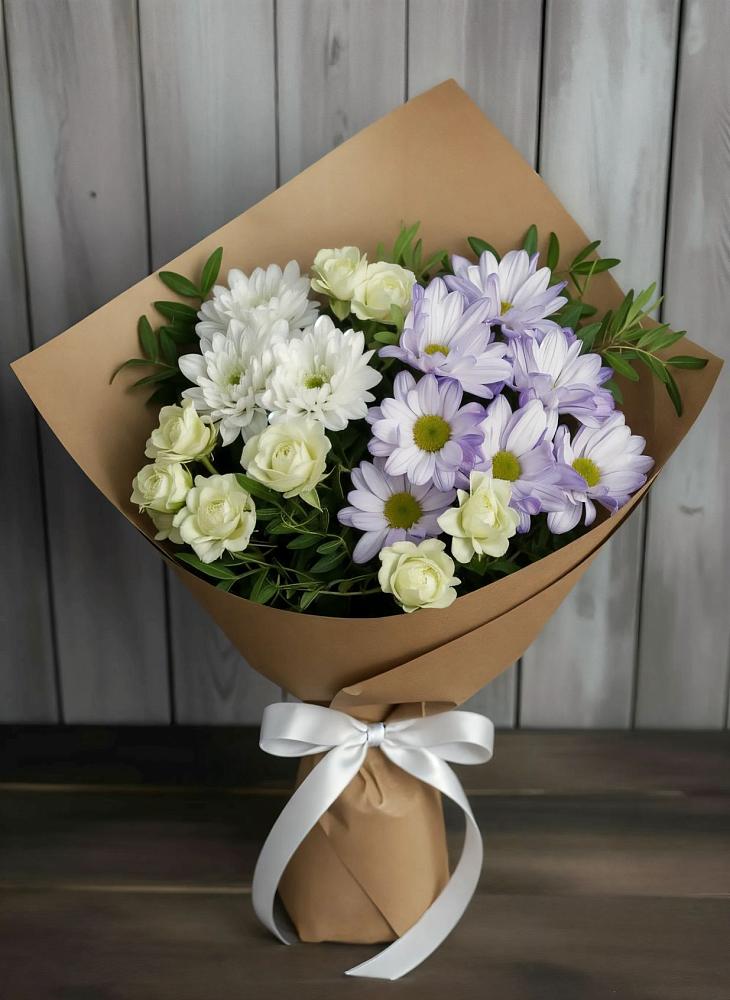 Букет цветов из: Хризантемы и Розы в Ермаковском